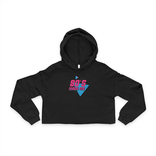 80s Inspired Women's Cropped Hoodie, Retro Fashion, Gift for Her, Vintage Style, Casual Wear, Cool Weather Layer