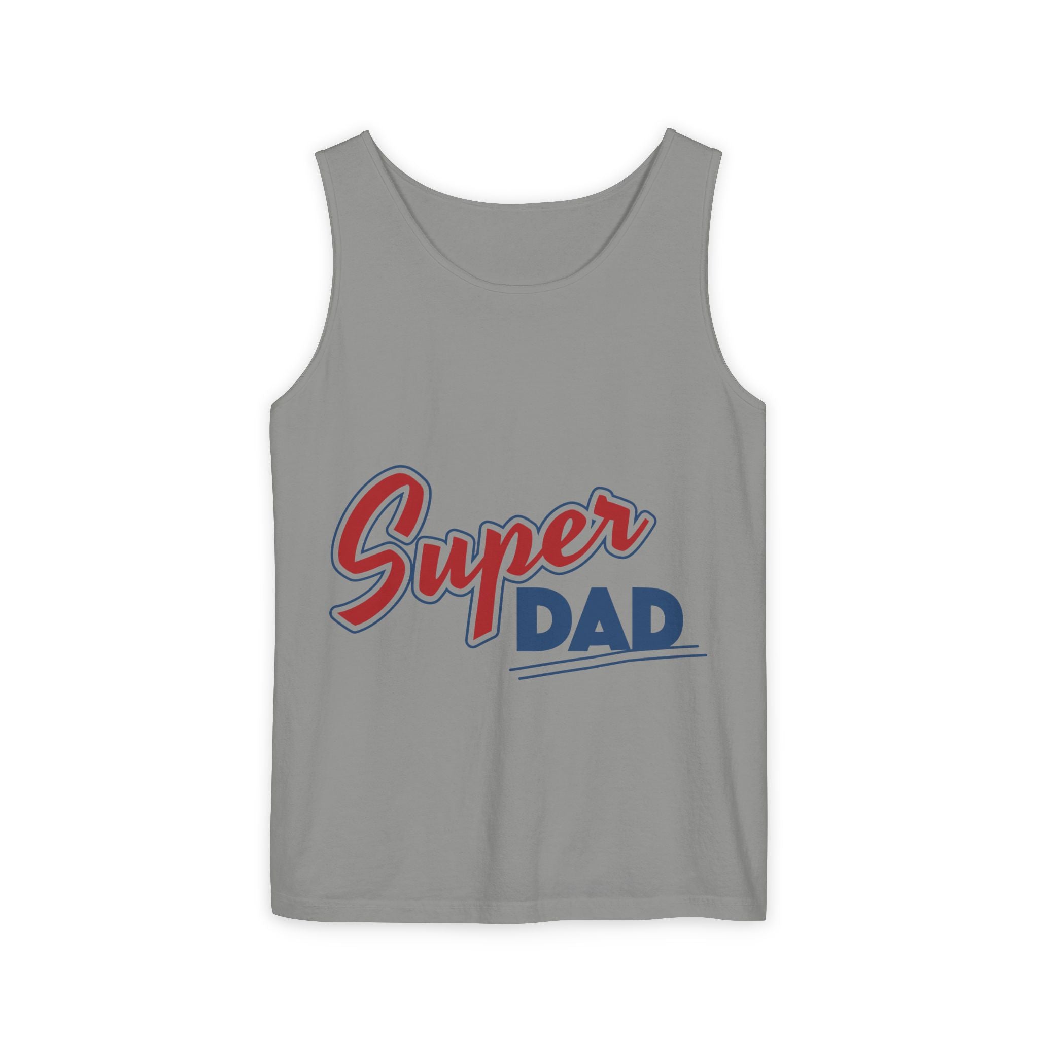 Super Dad Unisex Garment-Dyed Tank Top, Father's Day Gift, Casual Summer Wear, Relaxed Fit, Dad Appreciation Apparel