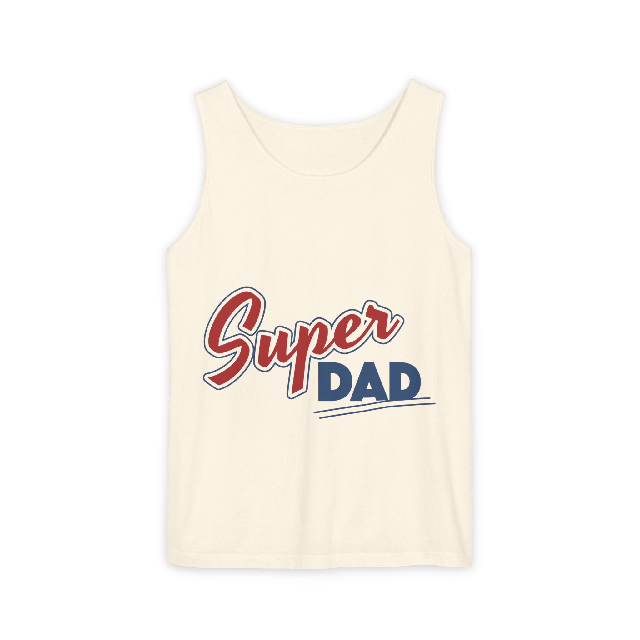 Super Dad Unisex Garment-Dyed Tank Top, Father's Day Gift, Casual Summer Wear, Relaxed Fit, Dad Appreciation Apparel