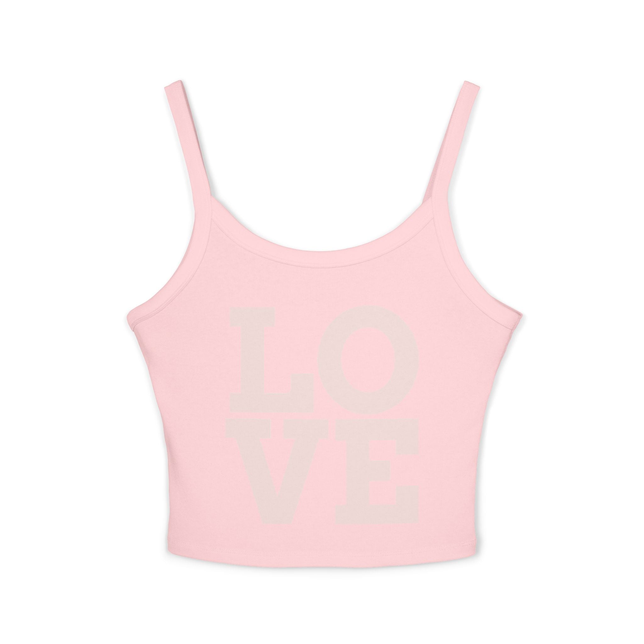Cute Love Spaghetti Strap Tank Top, Summer Fashion, Casual Wear, Gift for Her, Birthday Gift, Beach Day Top, Blue Tank