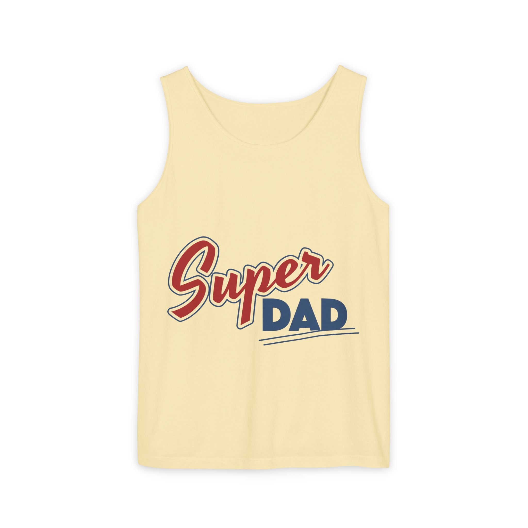 Super Dad Unisex Garment-Dyed Tank Top, Father's Day Gift, Casual Summer Wear, Relaxed Fit, Dad Appreciation Apparel