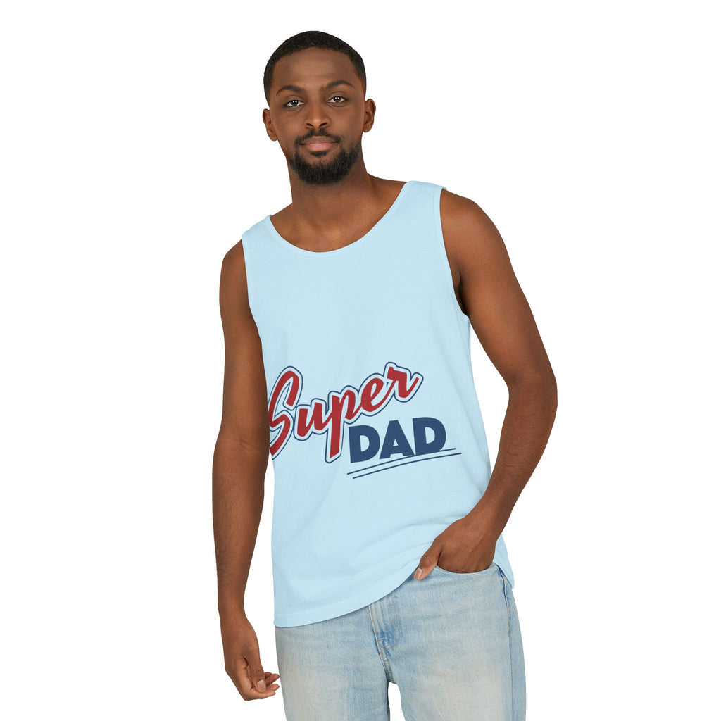 Super Dad Unisex Garment-Dyed Tank Top, Father's Day Gift, Casual Summer Wear, Relaxed Fit, Dad Appreciation Apparel